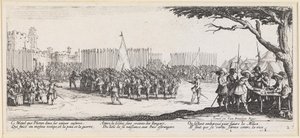 Zászlók a városfalak előtt alkotó: Jacques Callot