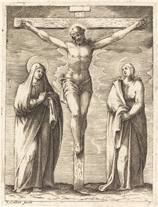 Szűz és Szent János a kereszt tövében alkotó: Jacques Callot