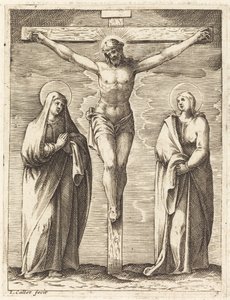 Szűz Mária és Szent János a kereszt lábánál alkotó: Jacques Callot