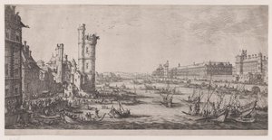 A Louvre látképe, „Párizs két nagy látképe” című műből alkotó: Jacques Callot