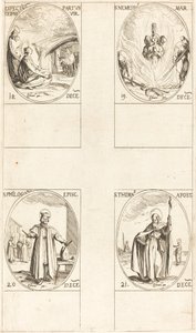 Várjuk a Szűz születését; Szent Nemezius; Szent Filogonius; Szent Tamás alkotó: Jacques Callot