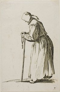 Koldusasszony rózsafüzérrel, hetedik tányér a The Beggars-ből alkotó: Jacques Callot