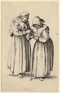 Két koldusasszony, a „Koldusok” sorozat 9. lapja alkotó: Jacques Callot