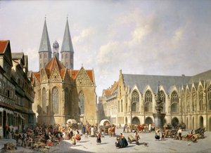 Az óvárosi piactér, Brunswick, 1890