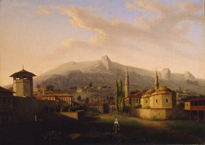 A kán palotája Bahcsisaraiban (Ukrajna). Jacques Christoph Miville (1786-1836) festménye, olaj, vászon alkotó: Jacques Christophe Miville