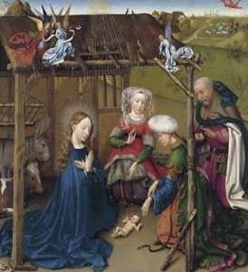Születés, 1435 körül alkotó: Jacques Daret