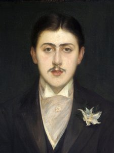 Marcel Proust (1871-1922) francia író portréjának részlete. Jacques Emile (Jacques-Emile) Blanche (1861-1942) festménye, Olaj, vászon alkotó: Jacques-Emile Blanche