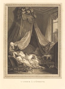 Szerelem próba alatt alkotó: Jacques Firmin Beauvarlet after Pierre Antoine Baudouin