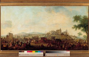A Conde herceg parancsnoksága alatt, Saint Omer közelében, 1788. augusztus 5. és szeptember 25. között létrehozott katonai manővertábor képe. Ez Louis V. Joseph de Bourbon-Conde (1736-1818). Jacques Francois Joseph Swebach (1769-1823) festménye 1788 Su alkotó: Jacques Francois Joseph Swebach
