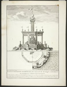 Egy zeneszoba alaprajza és emeletrajza, harmadik lemez a Description des Festes Données par la Ville de Paris című műből