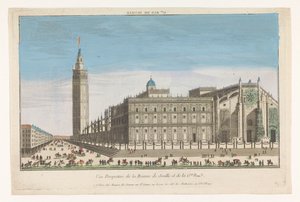 Kilátás a sevillai katedrálisra Gde. rue de Seville (cím a tárgyon) alkotó: Jacques Gabriel Huquier