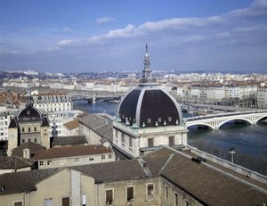 Barokk építészet: Jacques Germain (Jacques-Germain) Soufflot (1713-1780) építész, a Hotel Dieu kupolája (1741 - 1748). Lyons, Rhone (69).