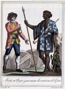 Alcaty vagy negre Gorée környékének kormányzója – a „” Utazások enciklopédiájában”” pr Grasset St Sauveur, Párizs alkotó: Jacques Grasset de Saint Sauveur