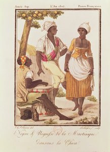 Fekete férfi és nő Martinique-ról Táncoló 