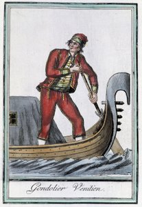 Gondolier Velencében – Grasset Saint Sauveur „” Utazások enciklopédiájában”, szerk. Párizs 1796 alkotó: Jacques Grasset de Saint Sauveur
