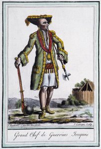 Az irokéz harcosok nagyfőnöke – Grasset St Sauveur, Párizs „” Utazások enciklopédiájában” alkotó: Jacques Grasset de Saint-Sauveur