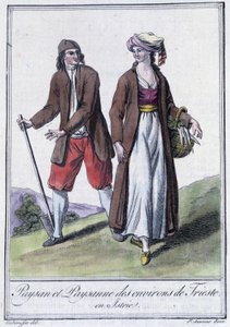 Trieszti paraszt és paraszt, Olaszország, Grasset St Sauveur, Párizs „” Utazások enciklopédiájában” alkotó: Jacques Grasset de Saint Sauveur