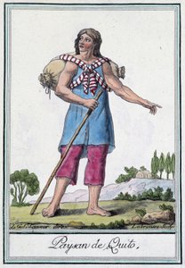 Quito paraszt (Ecuador) - Grasset St Sauveur „” Utazások enciklopédiájában”, szerk. 1796 alkotó: Jacques Grasset de Saint Sauveur