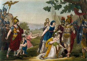 Sabine nők megerőszakolása, Jacques Grasset de Saint-Sauveur (1757-1810), metszet az ókori Rómából, vagy történelmi és képi leírás mindenről, ami a római néppel, katonaságukkal, szokásaikkal, vallási és közéletével kapcsolatos