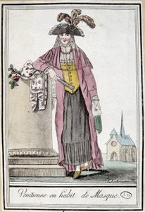 Velencei nő maszkban – Grasset Saint Sauveur „” Utazások enciklopédiájában”, szerk. Párizs 1796 alkotó: Jacques Grasset de Saint Sauveur