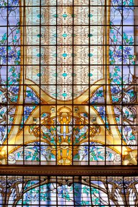 Nancy (54. osztály), szecessziós, "" La verriere aux Clematites "" (1901), Jacques Grube ólomüveg (1870-1936), Credit Lyonnais, rue St Georges