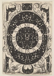Ovális óratok madarakkal és kisebb motívumokkal, kb. 1614-19.