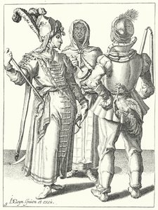 Álarcos (metszet) alkotó: Jacques II de Gheyn