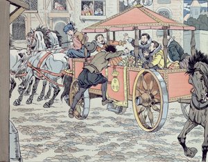 Henrik meggyilkolása Francois Ravaillac által a rue de la Ferronerie-n 1610. május 14-én, 1900 körül