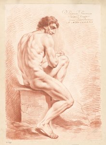 Ülő férfi akt, hátulról nézve (1. díj 1783)