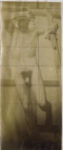 Egy fakeretben függő férfi aktmodell tanulmányozása Jacques de Lalaing műtermében alkotó: Jacques Lalaing (attributed to)
