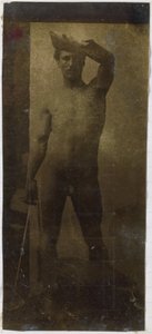 Tanulmány egy férfi meztelen modellről, egyenesen álló és elölről nézve Jacques de Lalaing stúdiójában