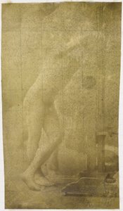 Egy festőállványnak támaszkodó férfi meztelen modell tanulmányozása Jacques de Lalaing stúdiójában alkotó: Jacques Lalaing (attributed to)