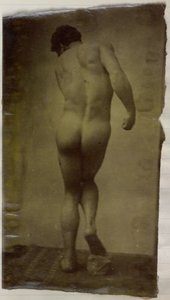 Egy férfi meztelen modell tanulmányozása, álló és hátulról, Jacques de Lalaing stúdiójában alkotó: Jacques Lalaing (attributed to)