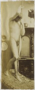 Egy férfi meztelen modell tanulmányozása, álló, Jacques de Lalaing stúdiójában alkotó: Jacques Lalaing (attributed to)