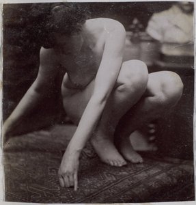 Egy női akt modell tanulmányozása elölről Jacques de Lalaing műtermében, előtanulmány a Musee des Beaux arts, Tournai szökőkútjához és egy kör alakú szökőkúthoz alkotó: Jacques Lalaing (attributed to)