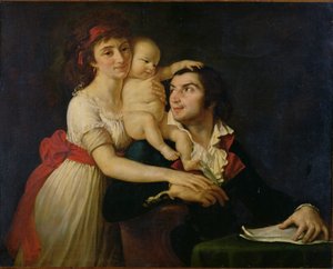 Camille Desmoulins (1760-94), felesége Lucile (1771-94) és fiuk Horace-Camille (1792-1825) 1792 körül (olaj, vászon) alkotó: Jacques Louis (workshop of) David