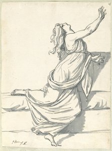 Egy elkeseredett nő hátravetett fejjel alkotó: Jacques Louis David