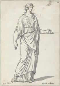 Klasszikus szobor egy kinyújtott karú nőről alkotó: Jacques Louis David