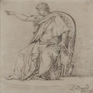 Drapírozott figura, 18. század vége (ceruza papíron) alkotó: Jacques Louis David
