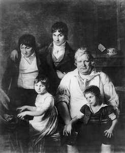 Családi portré, korábban Michel Gerard (1737-1815) néven a Konvent tagja, családjával, 18. század vége (bw fotó)
