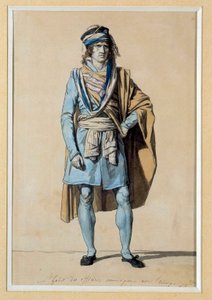 Francia forradalom: polgári jelmezprojekt 1793 „” Városi tisztviselői ruha sállal”” Akvarell, Jacques Louis David (1748-1825) V. 0,3x0,2 m. Versailles, Versailles-i kastélyok és Trianon alkotó: Jacques Louis David