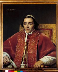 VII. Pius pápa (Gregoire Chiaramonti) féltestes portréja, pápa 1800-ban (1742-1823) Jacques Louis David (1748-1825) festménye 19. század V. 0,91x0,85 m. - VII. Pius pápa (Gregoire Chiaramonti), 1800-ban (1742-1823) pápa féltestes portréja. Festmény alkotó: Jacques Louis David