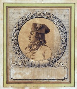 Philippe Francois Joseph Le Bas - Philippe-Francois-Joseph Le Bas (1764-1794) portréja, Jacques Louis David (1748-1825), c. 1793 - Toll, ecset, indiai tinta papíron, D 15.2 - Magángyűjtemény alkotó: Jacques Louis David