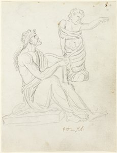 Ülő férfi és bepólyált baba alkotó: Jacques Louis David