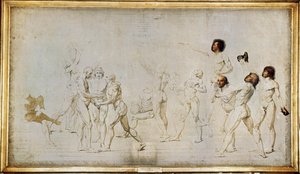Vázlat a Jeu de Paume esküjéhez ... alkotó: Jacques Louis David