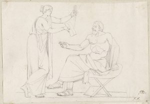 Szókratész és Diotime alkotó: Jacques Louis David