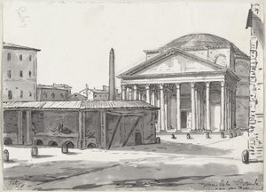 A Pantheon a Piazza felől nézve alkotó: Jacques Louis David