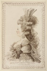 Marie Antoinette kalligrafikus portréja, 1787 (rézkarc és metszet) alkotó: Jacques Louis Petit