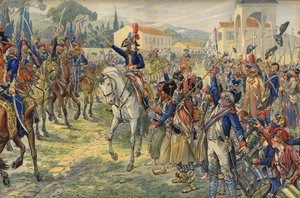 Bonaparte Napóleon megérkezésekor a megszállt Nizzába alkotó: Jacques Marie Gaston Onfray de Breville (Job)