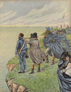 Bonaparte Napóleon a flottáját szemléli, amint elindulnak Boulogne-ból